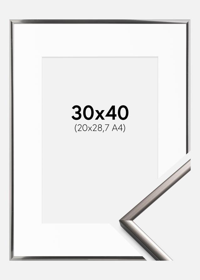 Ramme New Lifestyle Stål 30x40 cm - Passepartout Hvid 21x29,7 cm (A4)