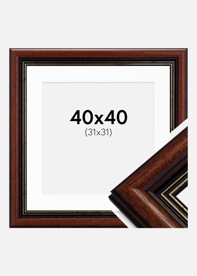 Ramme Old Retro 40x40 cm - Passepartout Hvid 32x32 cm