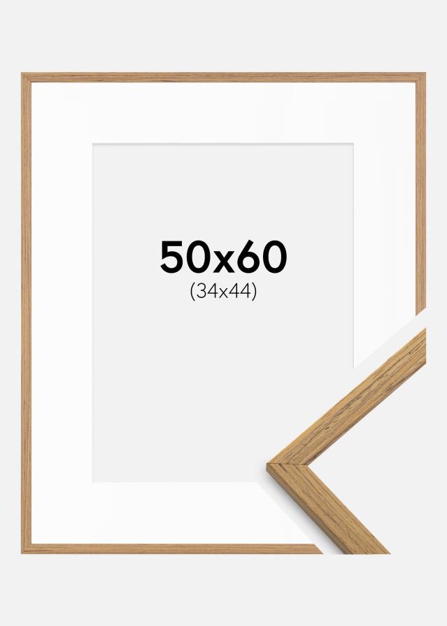 Ramme Edsbyn Teak 50x60 cm - Passepartout Hvid 35x45 cm