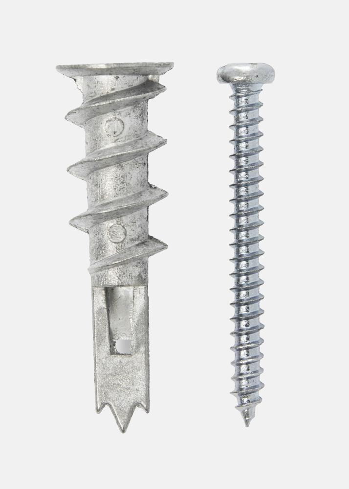 Skrue og selvborende plug til gipsvæg - 4-pack (13x26 mm)
