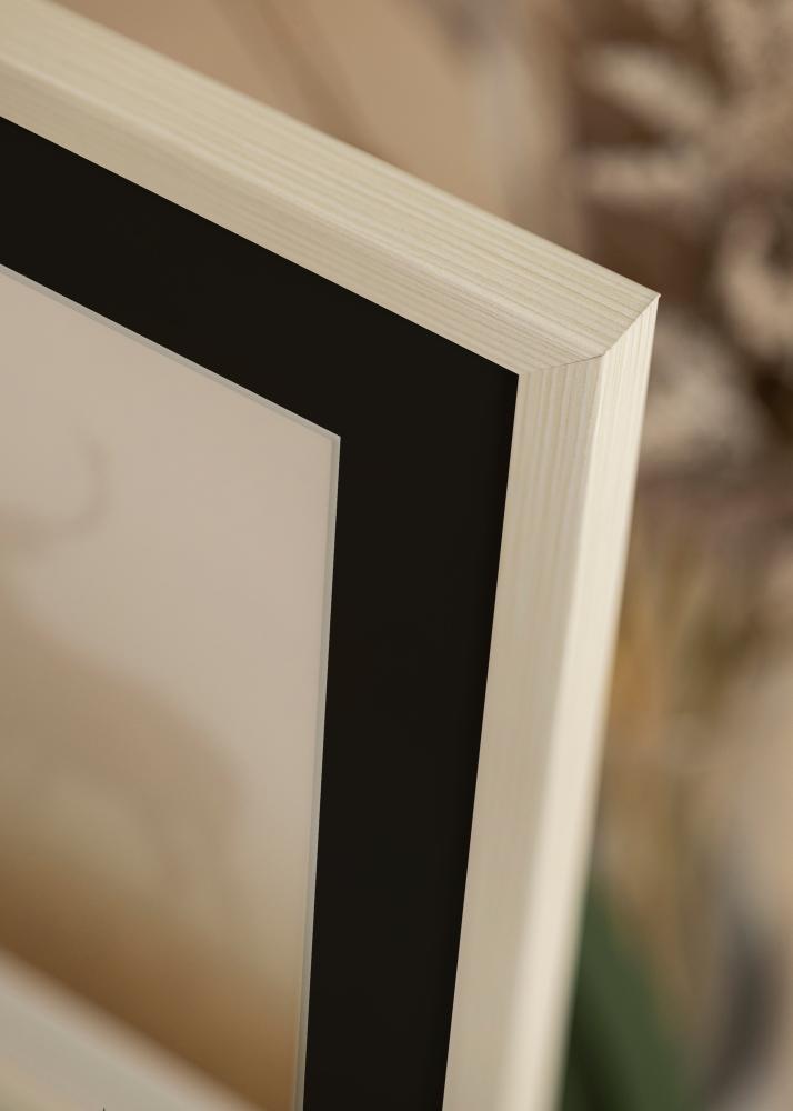 Ramme Fiorito Hvid 30x40 cm - Passepartout Sort 18x27 cm