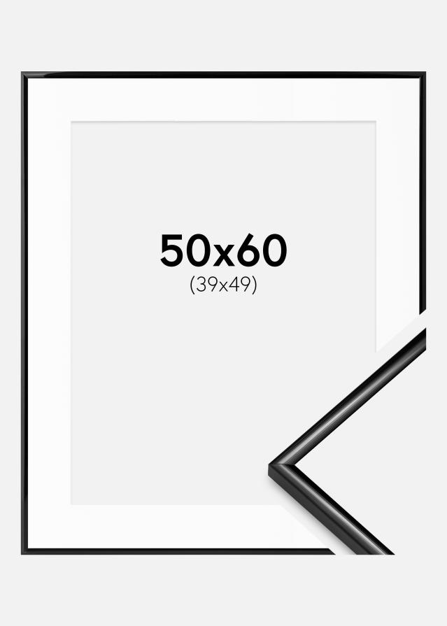 Ramme Scandi Sort 50x60 cm - Passepartout Hvid 40x50 cm