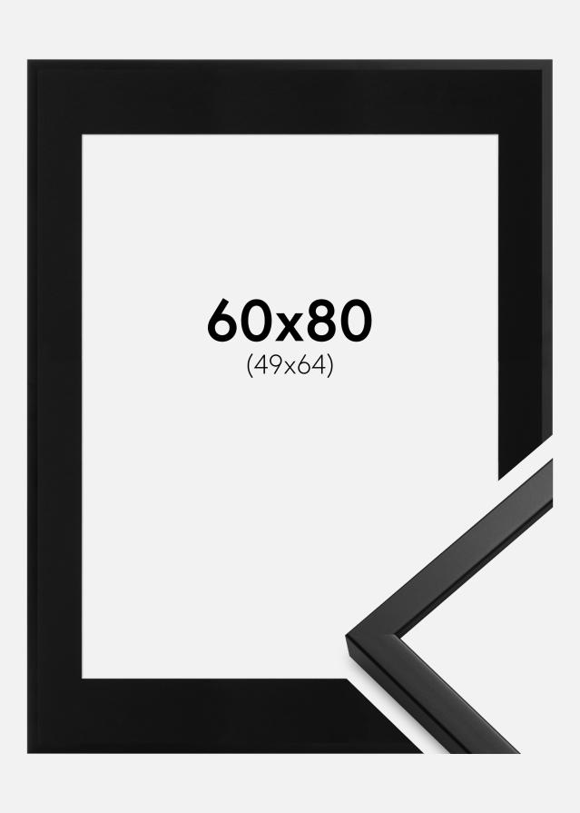 Ramme Oslo Sort 60x80 cm - Passepartout Sort 50x65 cm