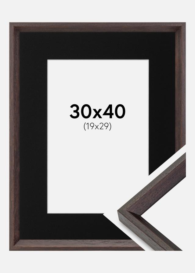 Ramme Globe Espresso 30x40 cm - Passepartout Sort 20x30 cm