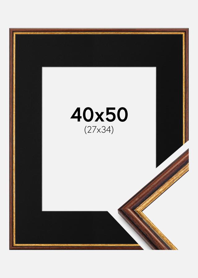 Ramme Horndal Brun 40x50 cm - Passepartout Sort 28x35 cm