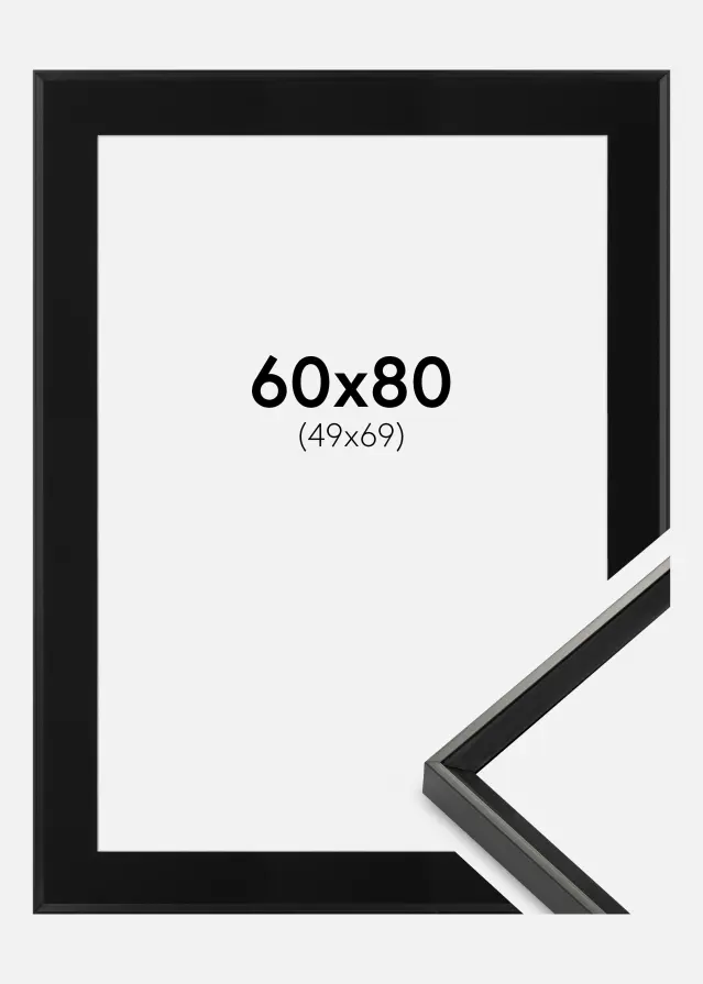 Ramme Desire Sort 60x80 cm - Passepartout Sort 50x70 cm