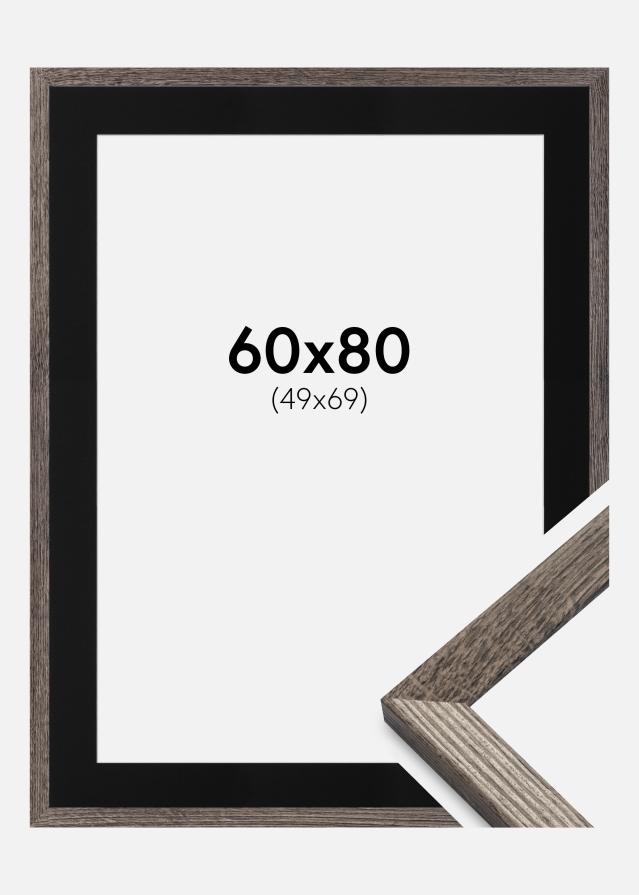 Ramme Fiorito Valnød 60x80 cm - Passepartout Sort 50x70 cm