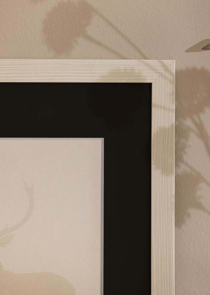 Ramme Fiorito Hvid 30x40 cm - Passepartout Sort 18x27 cm