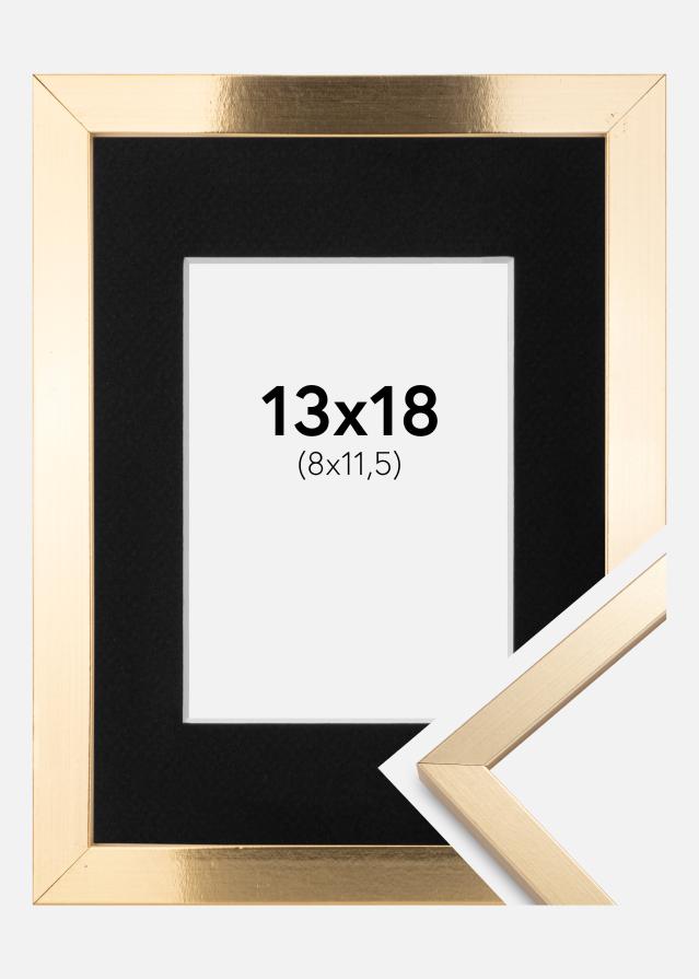Ramme Trendy Guld 13x18 cm - Passepartout Sort 9x12 cm