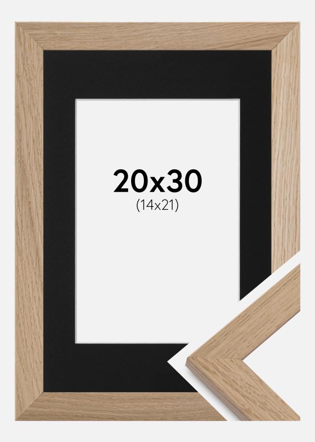 Ramme Trendline Eg 20x30 cm - Passepartout Sort 15x22 cm