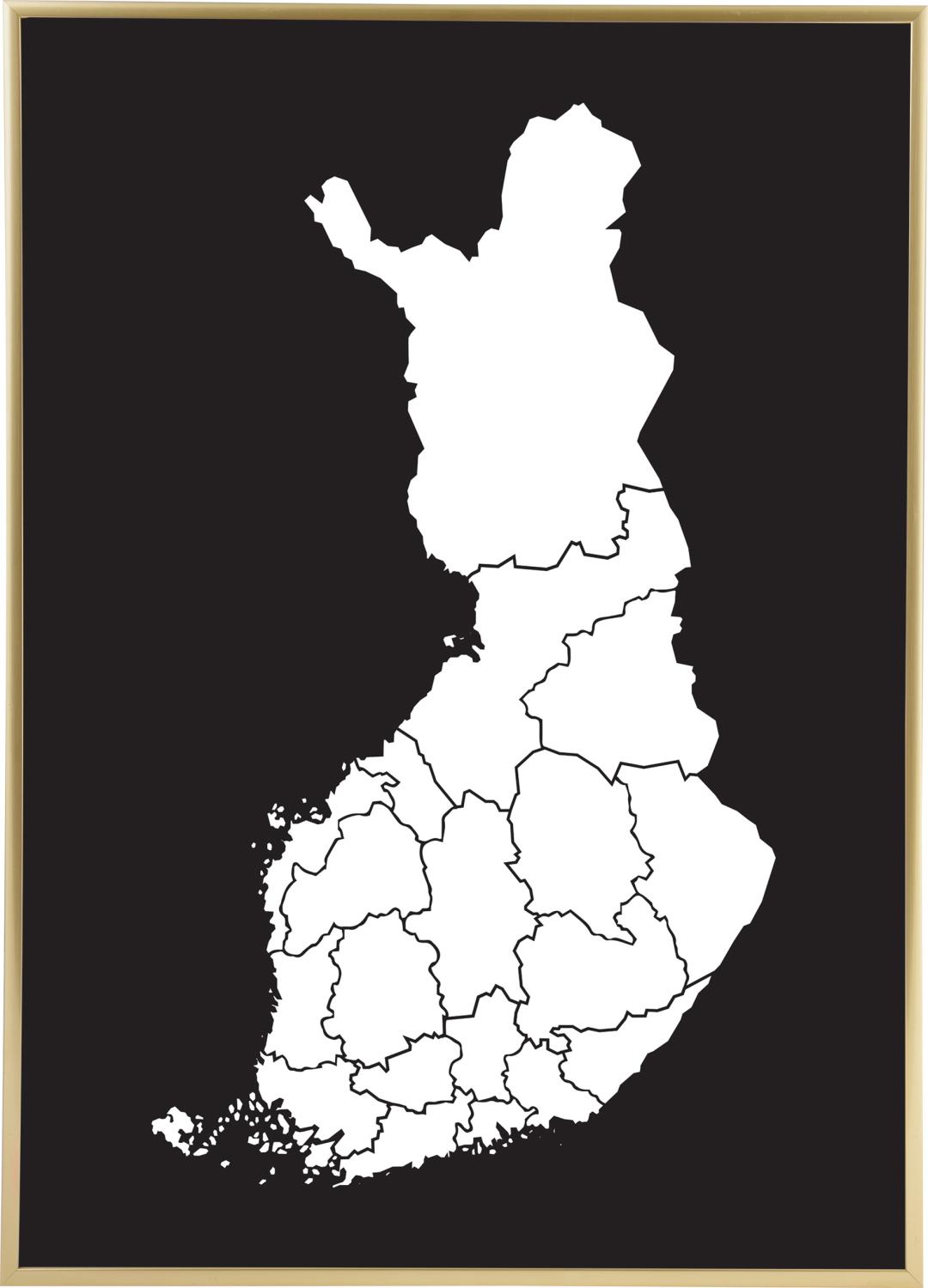 Product Image for Kort - Finland - Hvid Plakat (21x29.7 cm (A4))