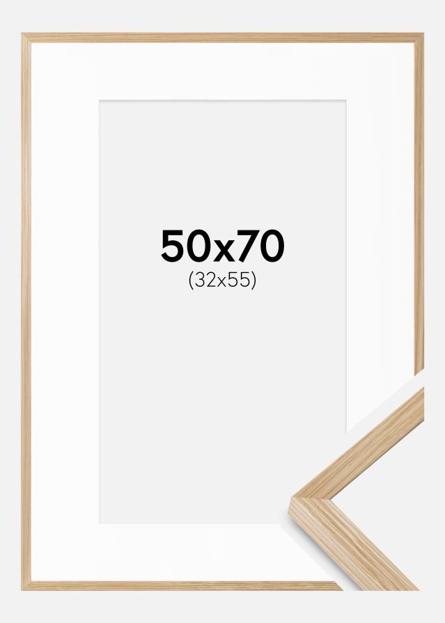 Ramme Soul Oak Veneer 50x70 cm - Passepartout Hvid 33x56 cm