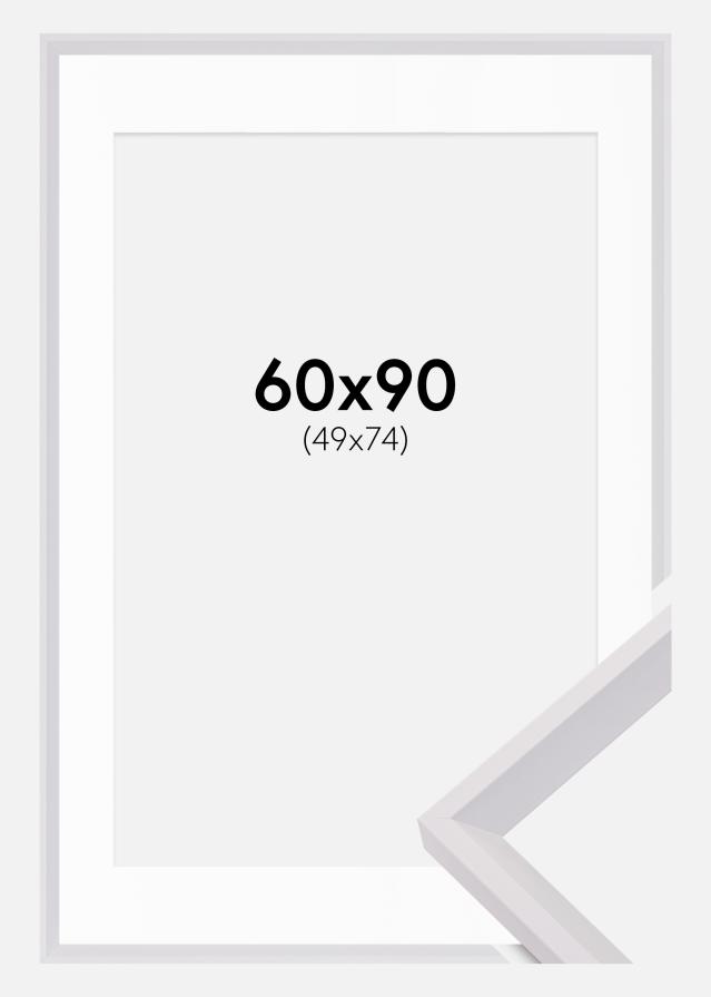 Ramme Globe Hvid 60x90 cm - Passepartout Hvid 50x75 cm