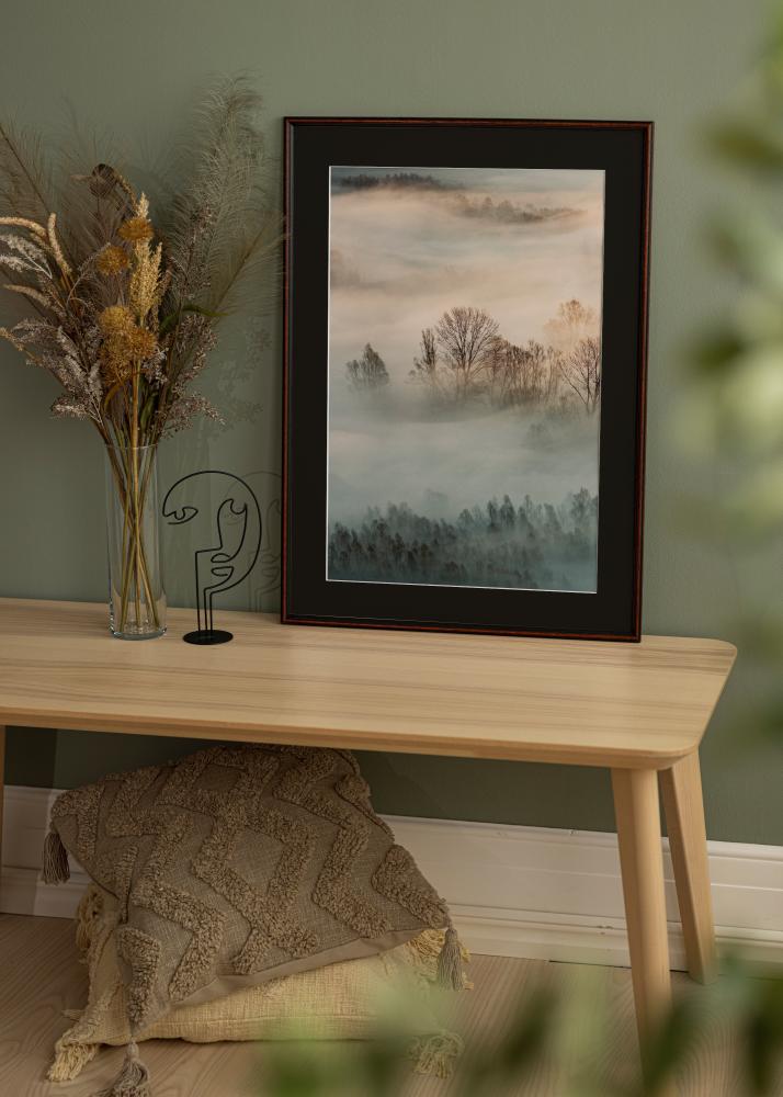 Ramme Horndal Valnød 40x40 cm - Passepartout Sort 10x10 inches