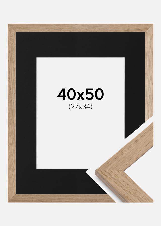 Ramme Trendline Eg 40x50 cm - Passepartout Sort 28x35 cm