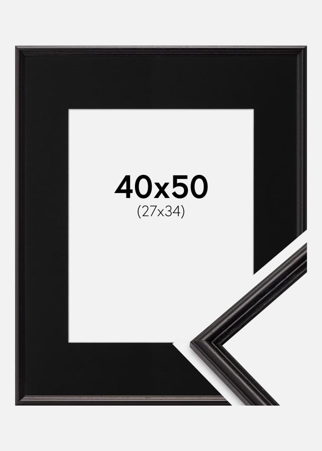 Ramme Horndal Sort 40x50 cm - Passepartout Sort 28x35 cm