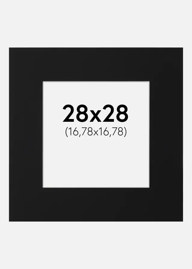 Passepartout Sort Standard (Hvid kerne) 28x28 cm (16,78x16,78)