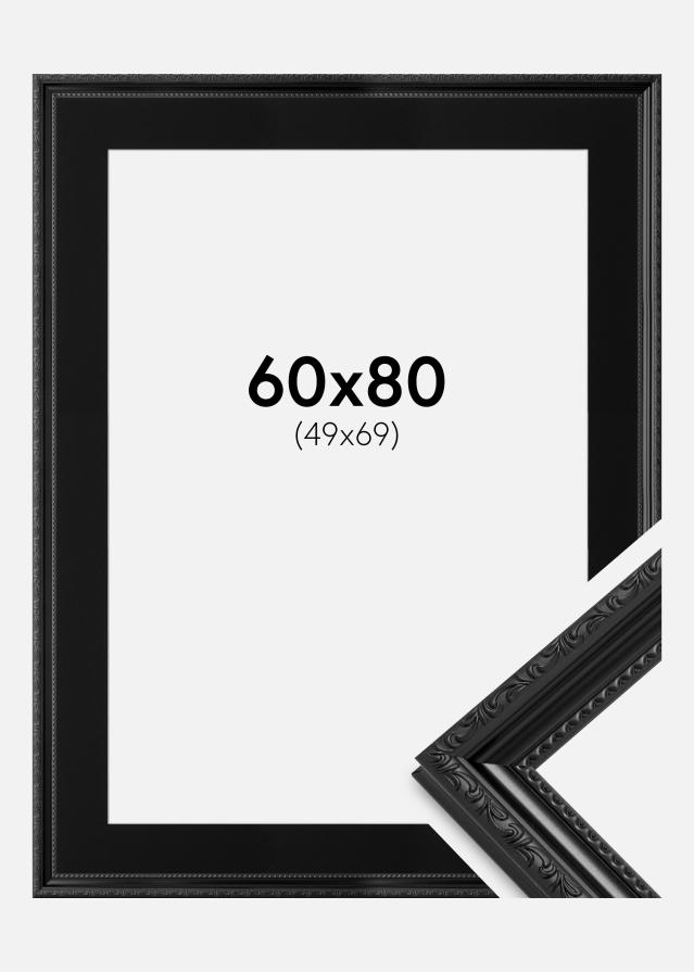 Ramme Abisko Sort 60x80 cm - Passepartout Sort 50x70 cm
