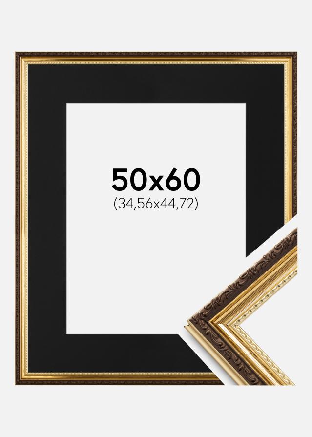 Ramme Abisko Guld 50x60 cm - Passepartout Sort 14x18 inches (35,56x45,72 cm)