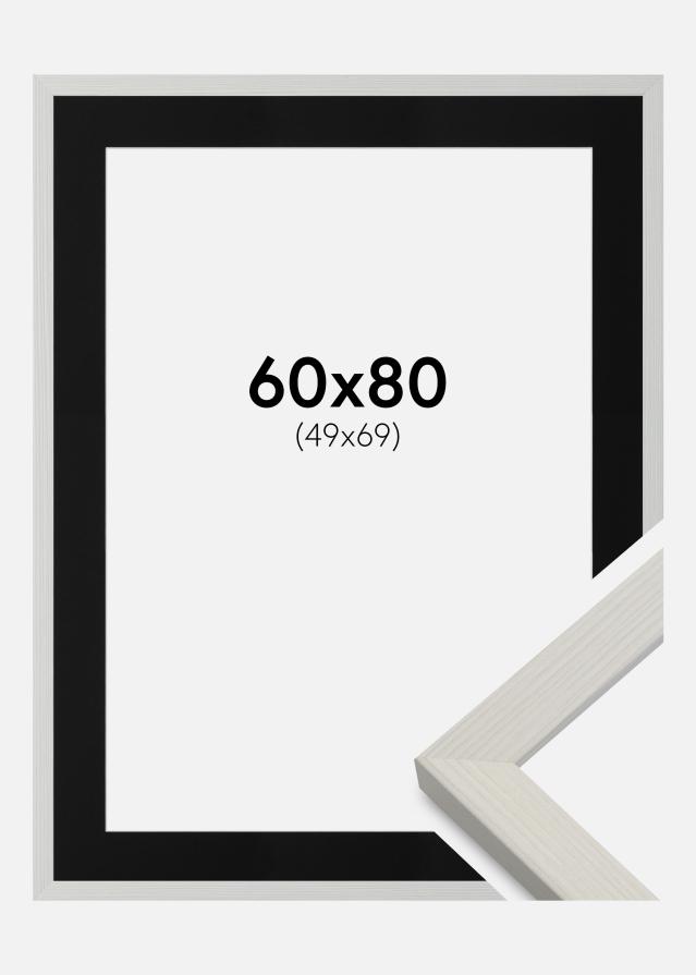 Ramme Fiorito Hvid 60x80 cm - Passepartout Sort 50x70 cm