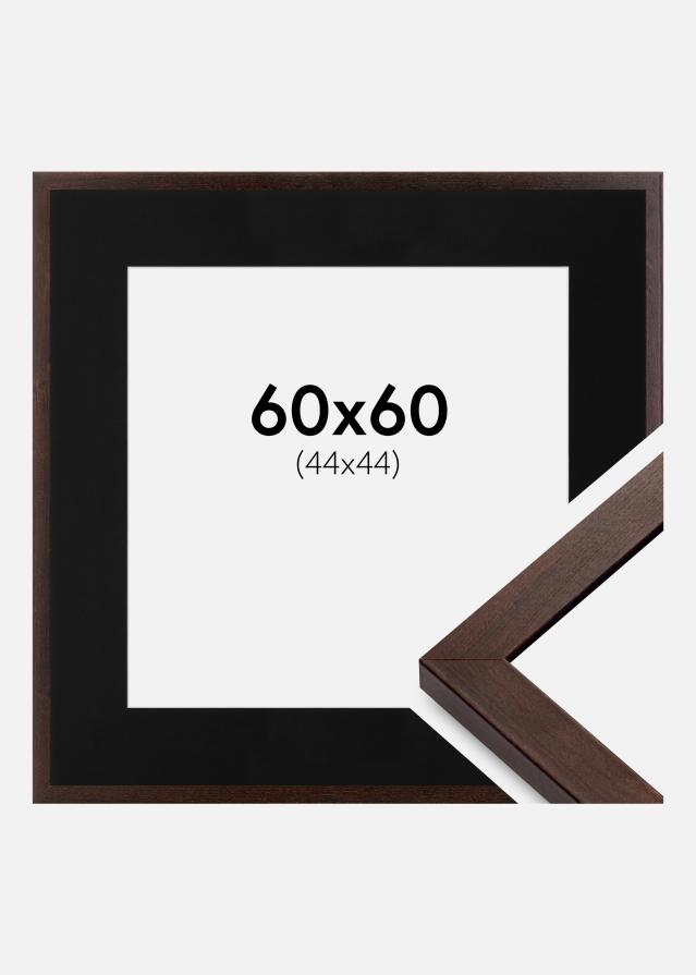 Ramme Selection Valnød 60x60 cm - Passepartout Sort 45x45 cm