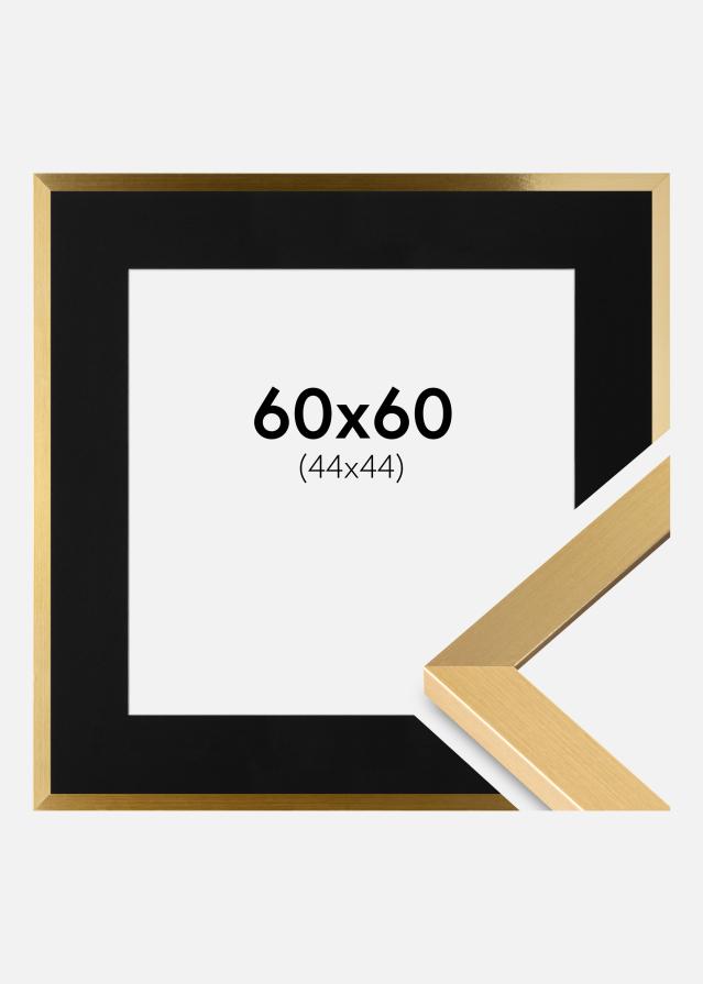 Ramme Selection Guld 60x60 cm - Passepartout Sort 45x45 cm