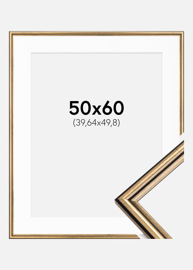 Ramme Horndal Guld 50x60 cm - Passepartout Hvid 16x20 inches