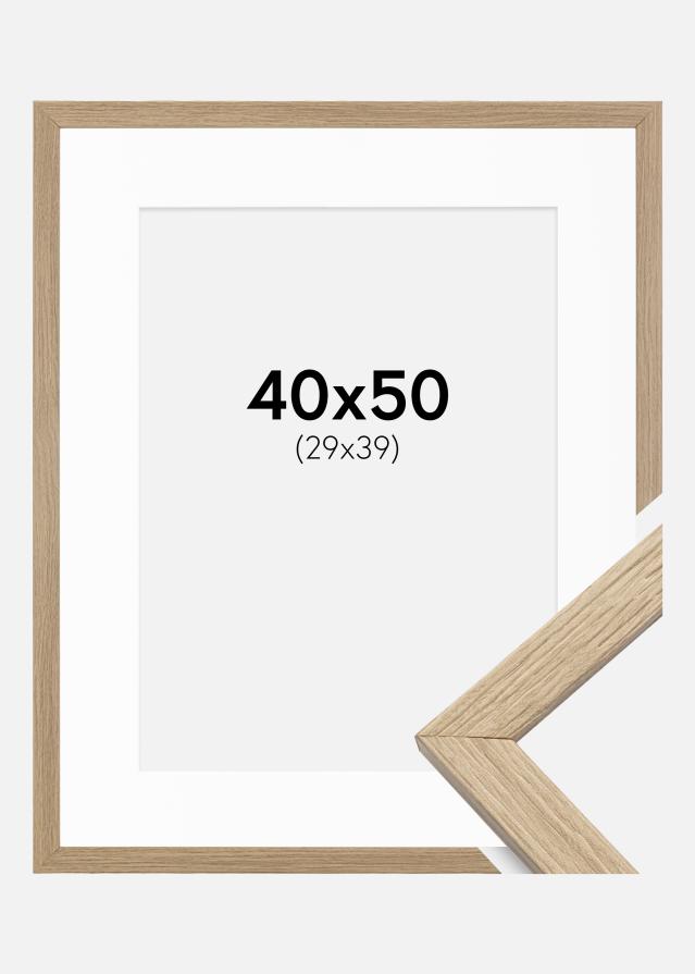 Ramme Stilren Eg 40x50 cm - Passepartout Hvid 30x40 cm
