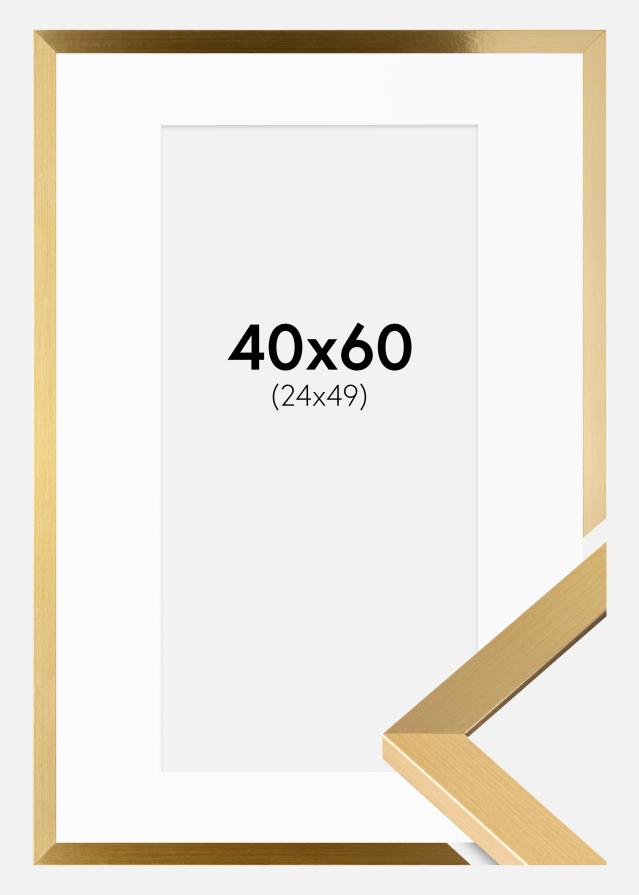 Ramme Selection Guld 40x60 cm - Passepartout Hvid 25x50 cm