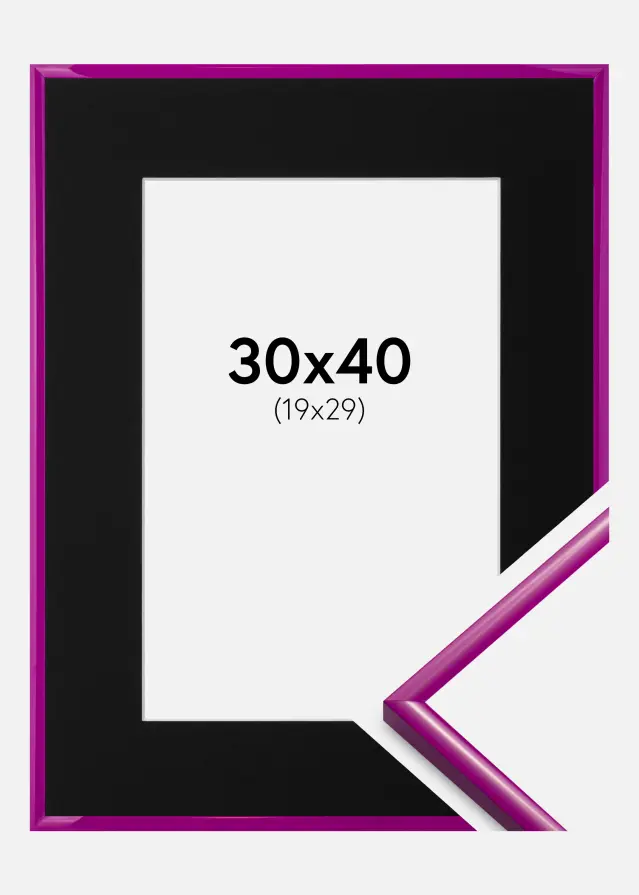 Ramme New Lifestyle Fuchsia 30x40 cm - Passepartout Sort 20x30 cm