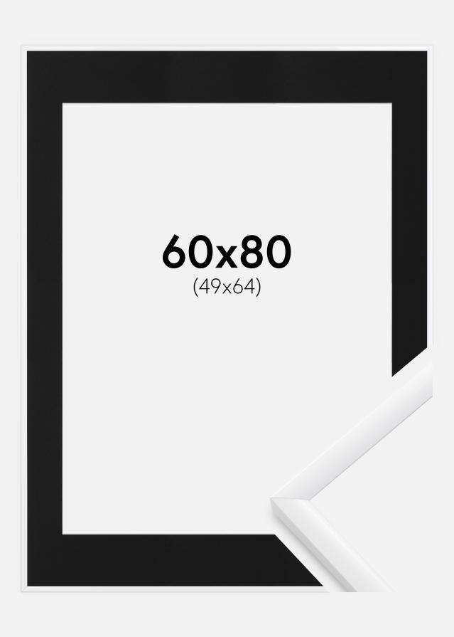 Ramme New Lifestyle Hvid 60x80 cm - Passepartout Sort 50x65 cm