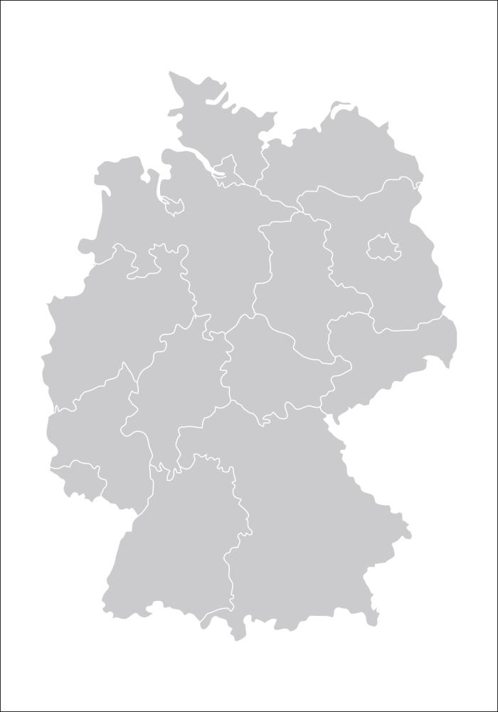 Kort - Tyskland - Grå