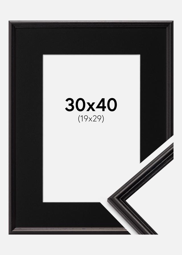 Ramme Horndal Sort 30x40 cm - Passepartout Sort 20x30 cm