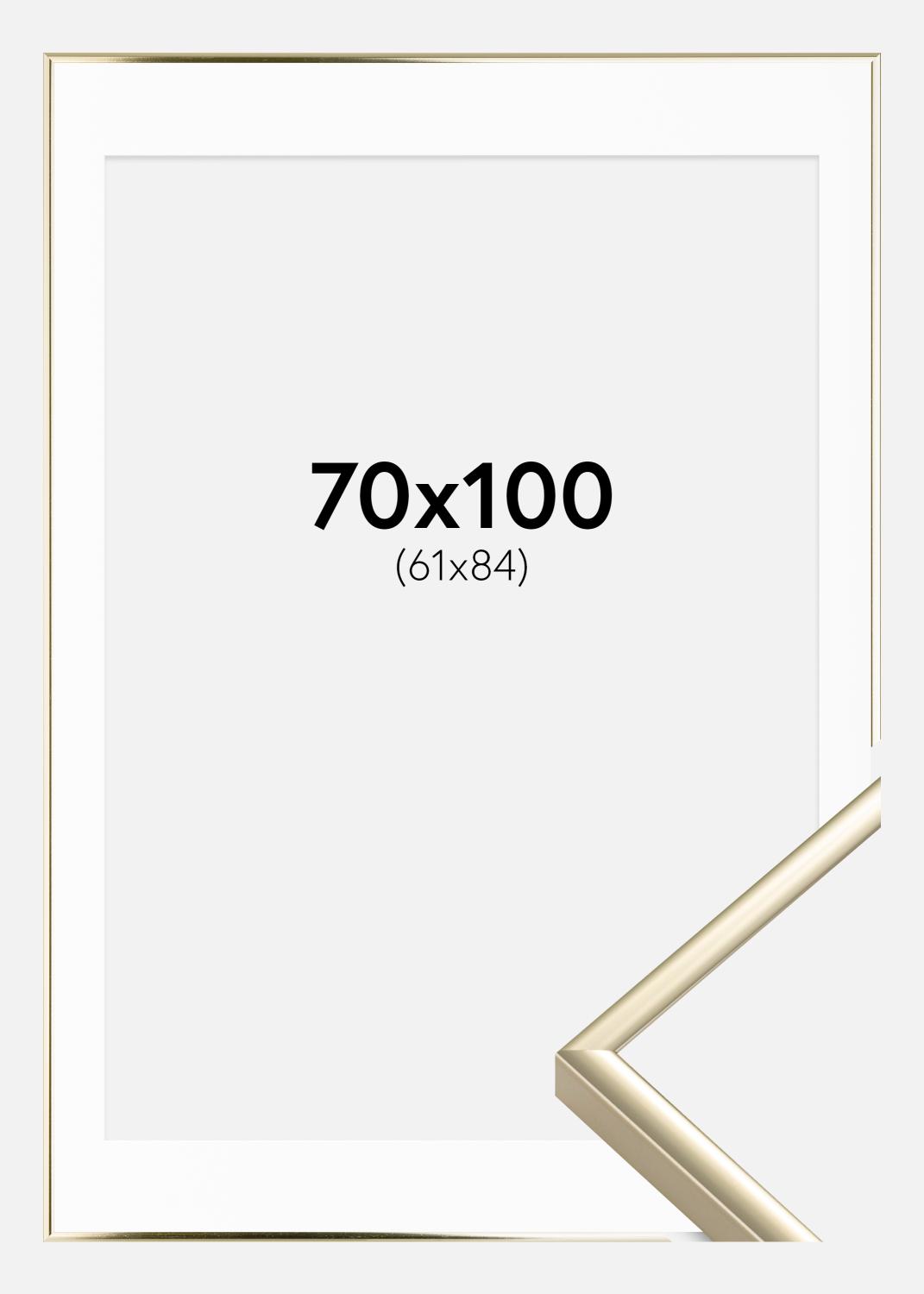 Product Image for Ramme Aluminium Blank Guld 70x100 cm - Passepartout Hvid 62x85 cm
