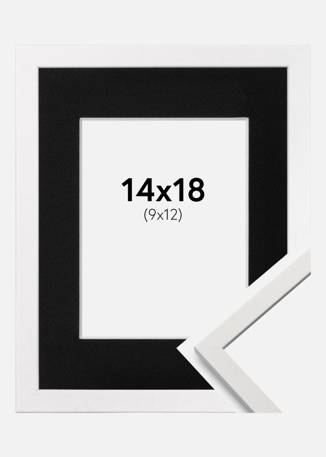 Ramme Edsbyn Hvid 14x18 cm - Passepartout Sort 10x13 cm