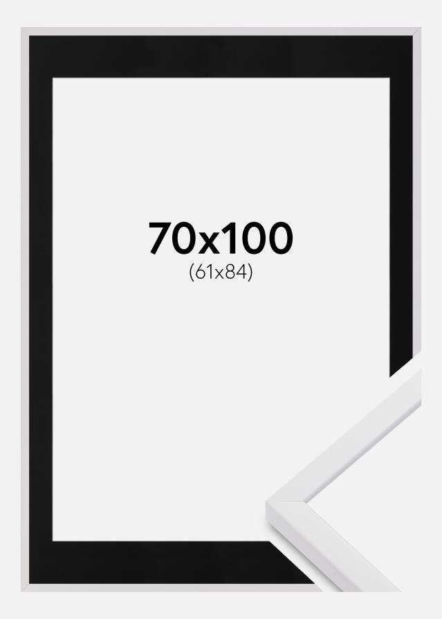 Ramme E-Line Wide Hvid 70x100 cm - Passepartout Sort 62x85 cm