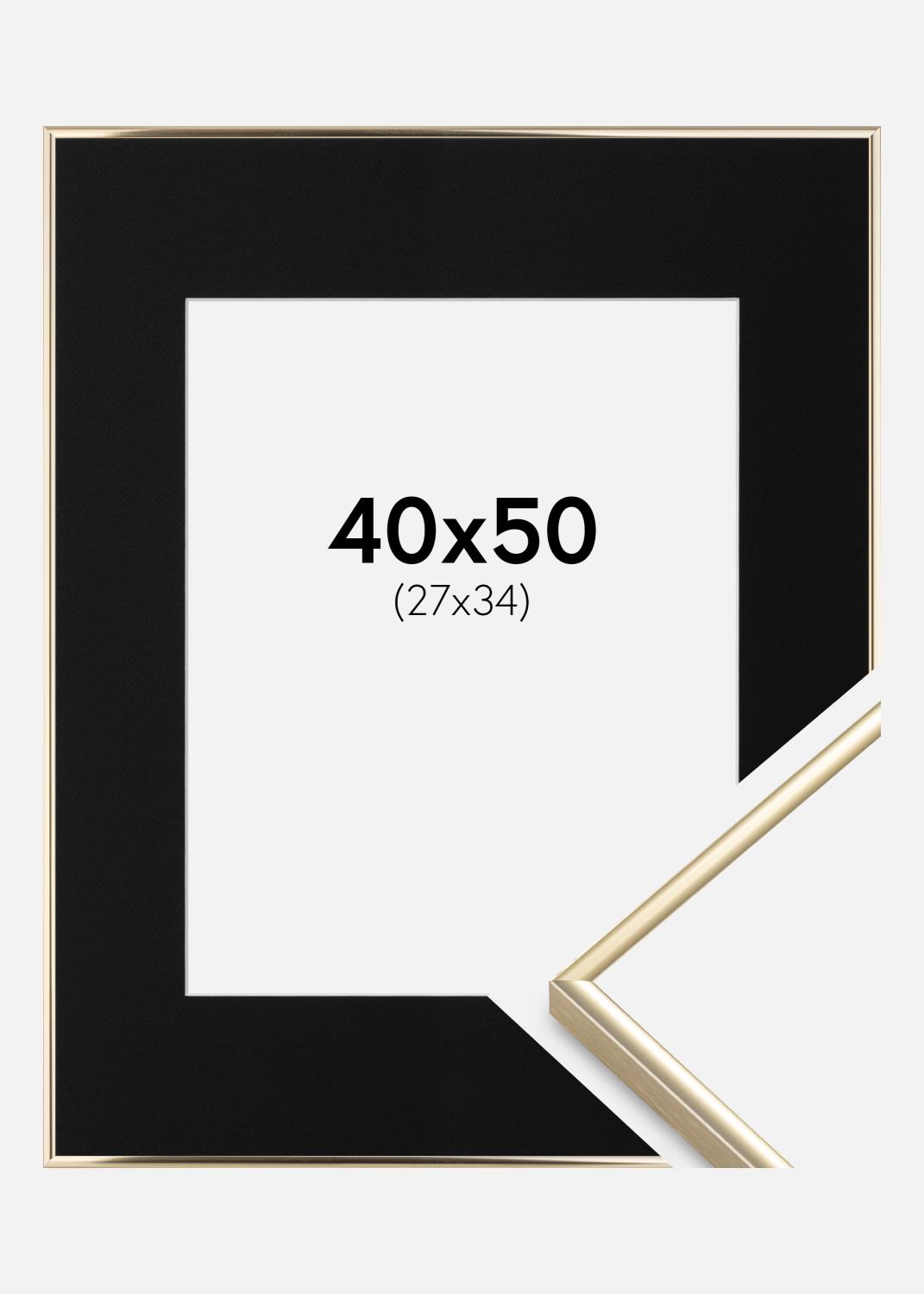 Product Image for Ramme Visby Blank Guld 40x50 cm - Passepartout Sort 28x35 cm