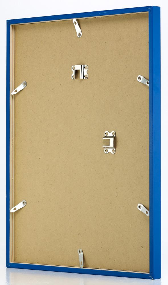 Ramme E-Line Blå 50x70 cm - Passepartout Hvid 33x56 cm