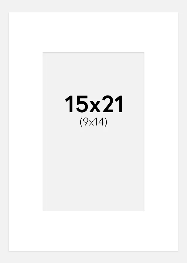 Passepartout Kridhvid 15x21 cm (9x14 cm)