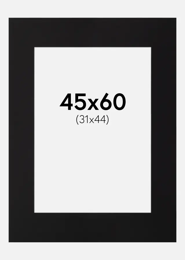 Passepartout Sort Standard (Hvid Kerne) 45x60 cm (31x44)