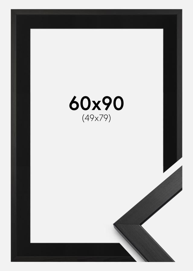 Ramme Stilren Sort 60x90 cm - Passepartout Sort 50x80 cm