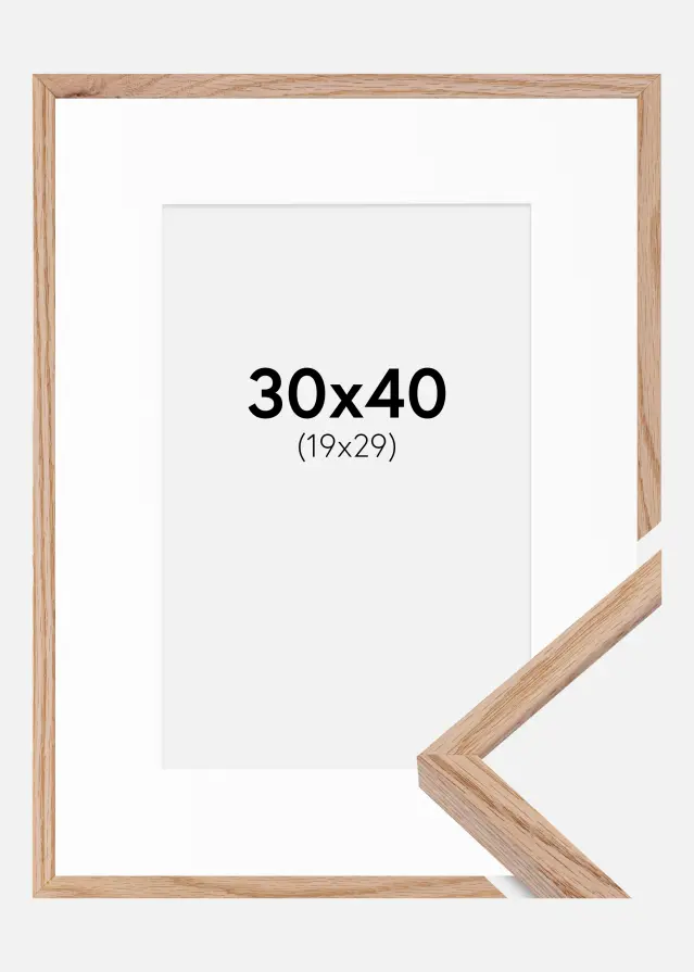 Ramme E-Line Eg 30x40 cm - Passepartout Hvid 20x30 cm