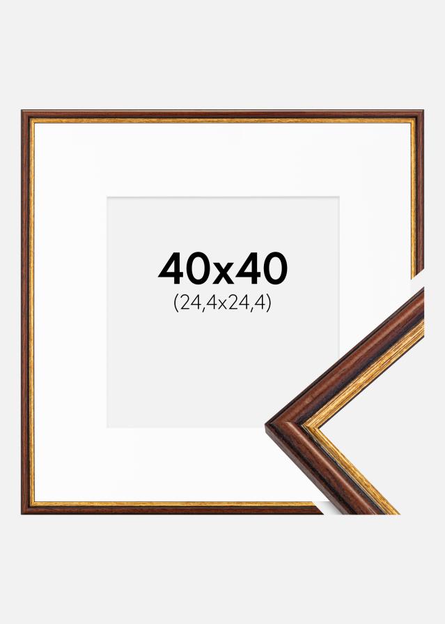 Ramme Horndal Brun 40x40 cm - Passepartout Hvid 10x10 inches