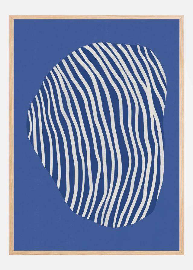 Line art confined in space-blue Plakat