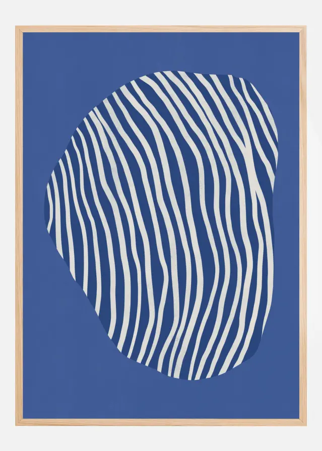 Line art confined in space-blue Plakat