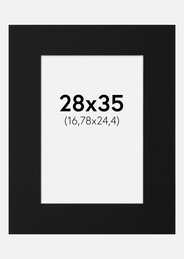 Passepartout Sort Standard (Hvid kerne) 28x35 cm (16,78x24,4)