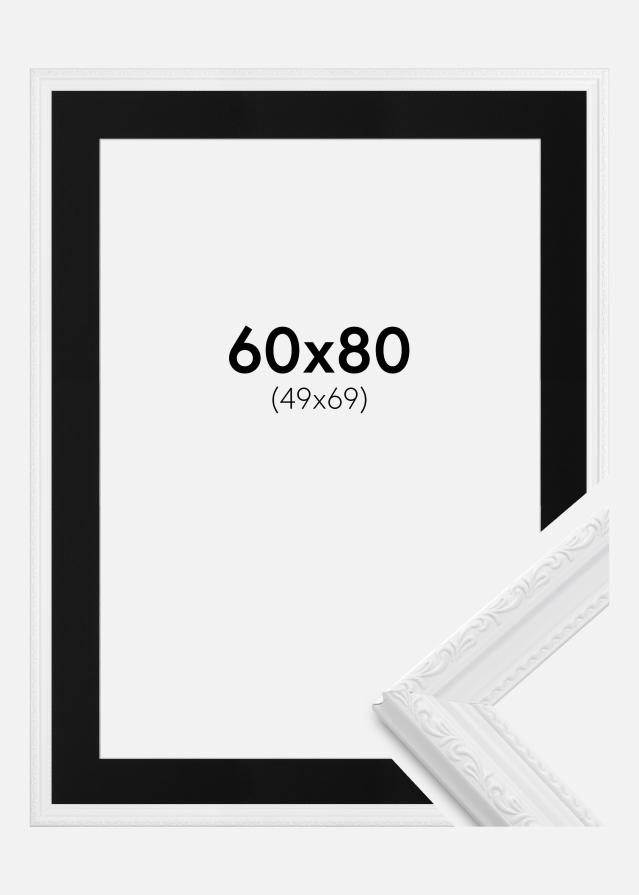 Ramme Abisko Hvid 60x80 cm - Passepartout Sort 50x70 cm