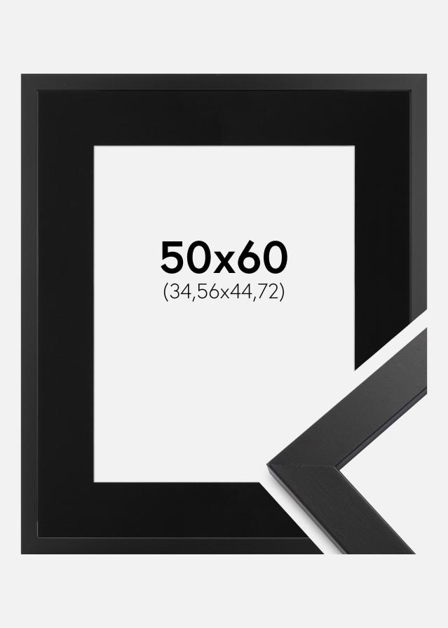 Ramme Black Wood 50x60 cm - Passepartout Sort 14x18 inches
