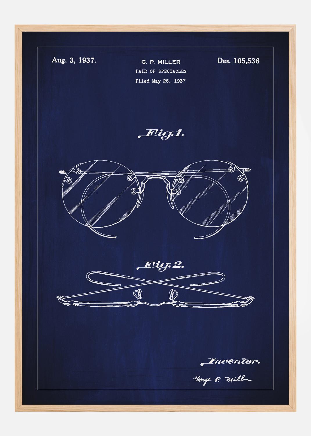 Product Image for Patenttegning - Briller A - Blå Plakat (30x40 cm)