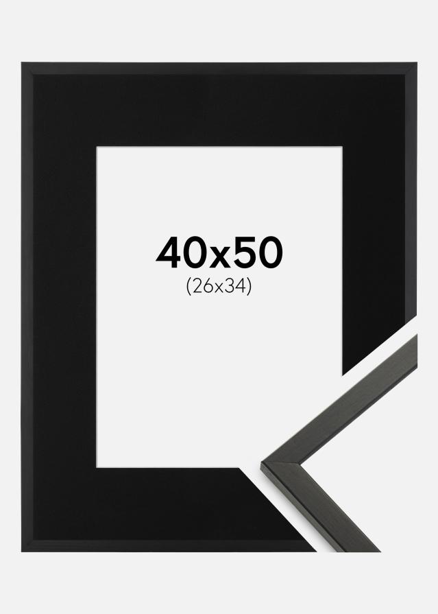 Ramme Galant Sort 40x50 cm - Passepartout Sort 27x35 cm